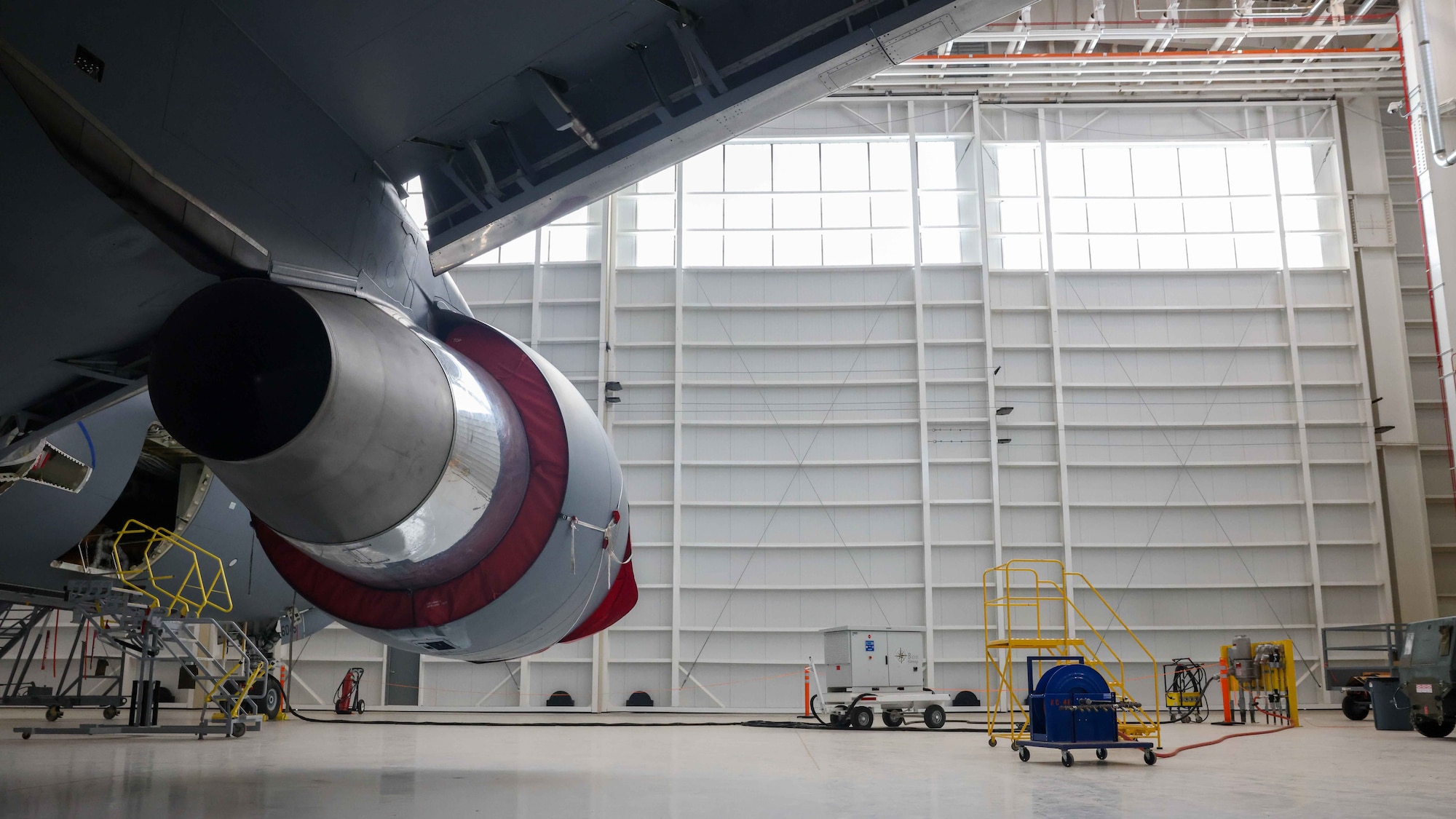 airplane in hangar