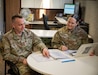 Master Sgt. Morgan McCoy, right, 171st Air Refueling Wing Financial Management Superintendent, and Master Sgt. Clint Ferringer, left, 171st ARW Financial Service Supervisor, pose for a photo at the 171st ARW near Pittsburgh, Nov. 5, 2023. (U.S. Air National Guard photo by Tech. Sgt. Michael Fariss)