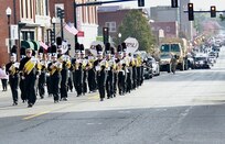 The Quincy University Marching Band participates in the Quincy (Illinois) Veterans Day Parade on Nov. 4.