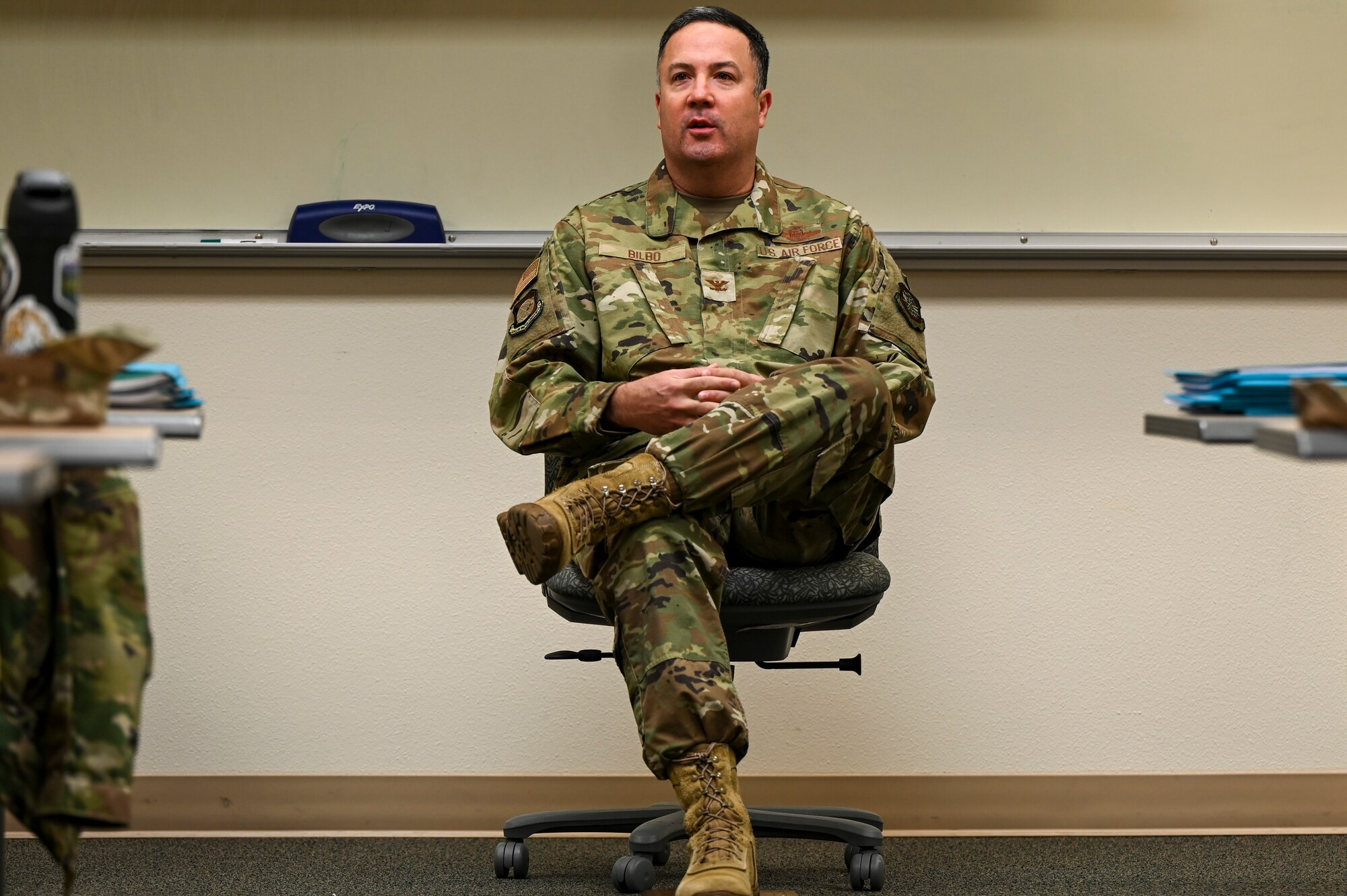 Air Force Colonel sitting in a chair