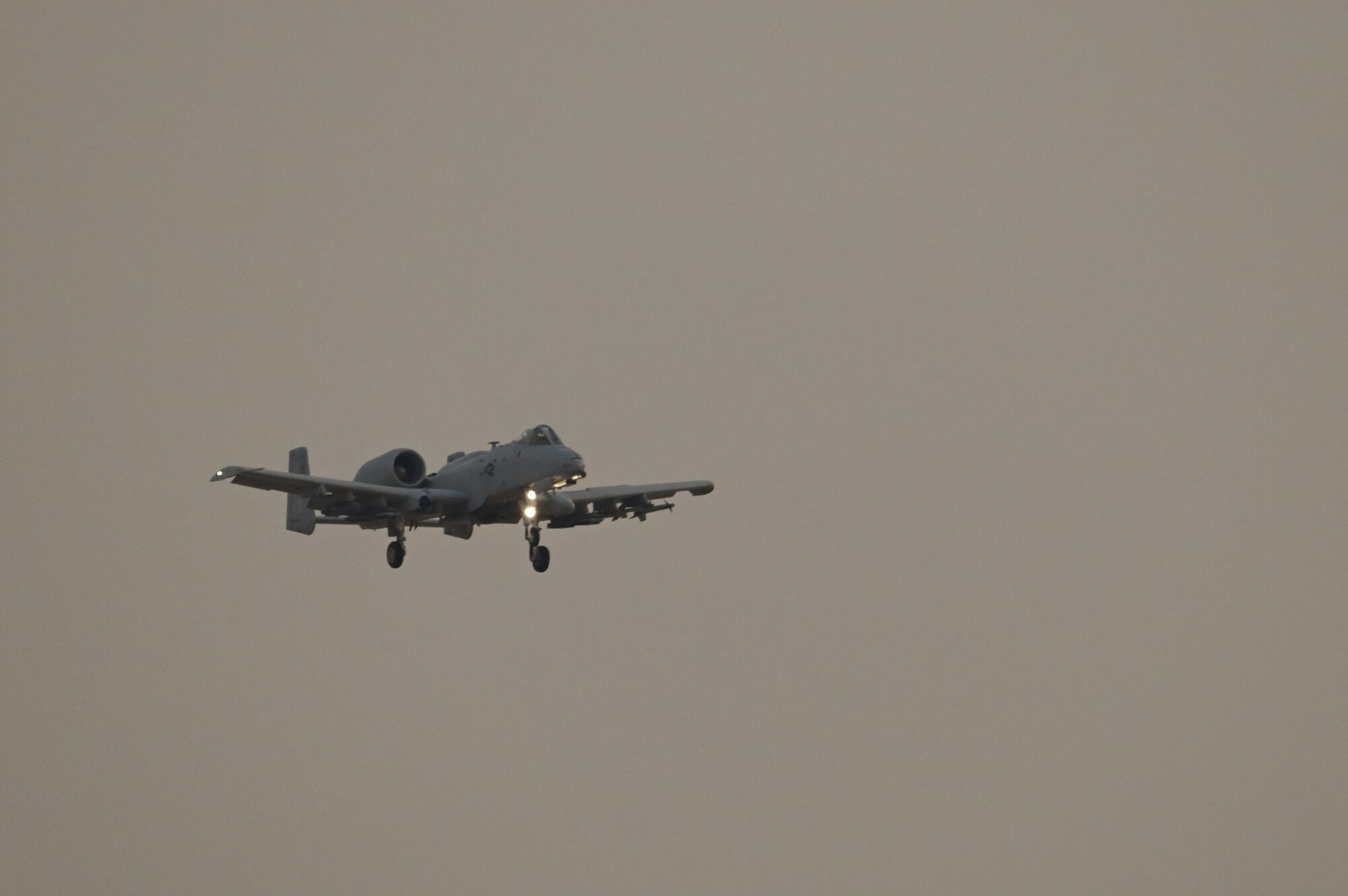 An A-10 arrives at an undisclosed location.