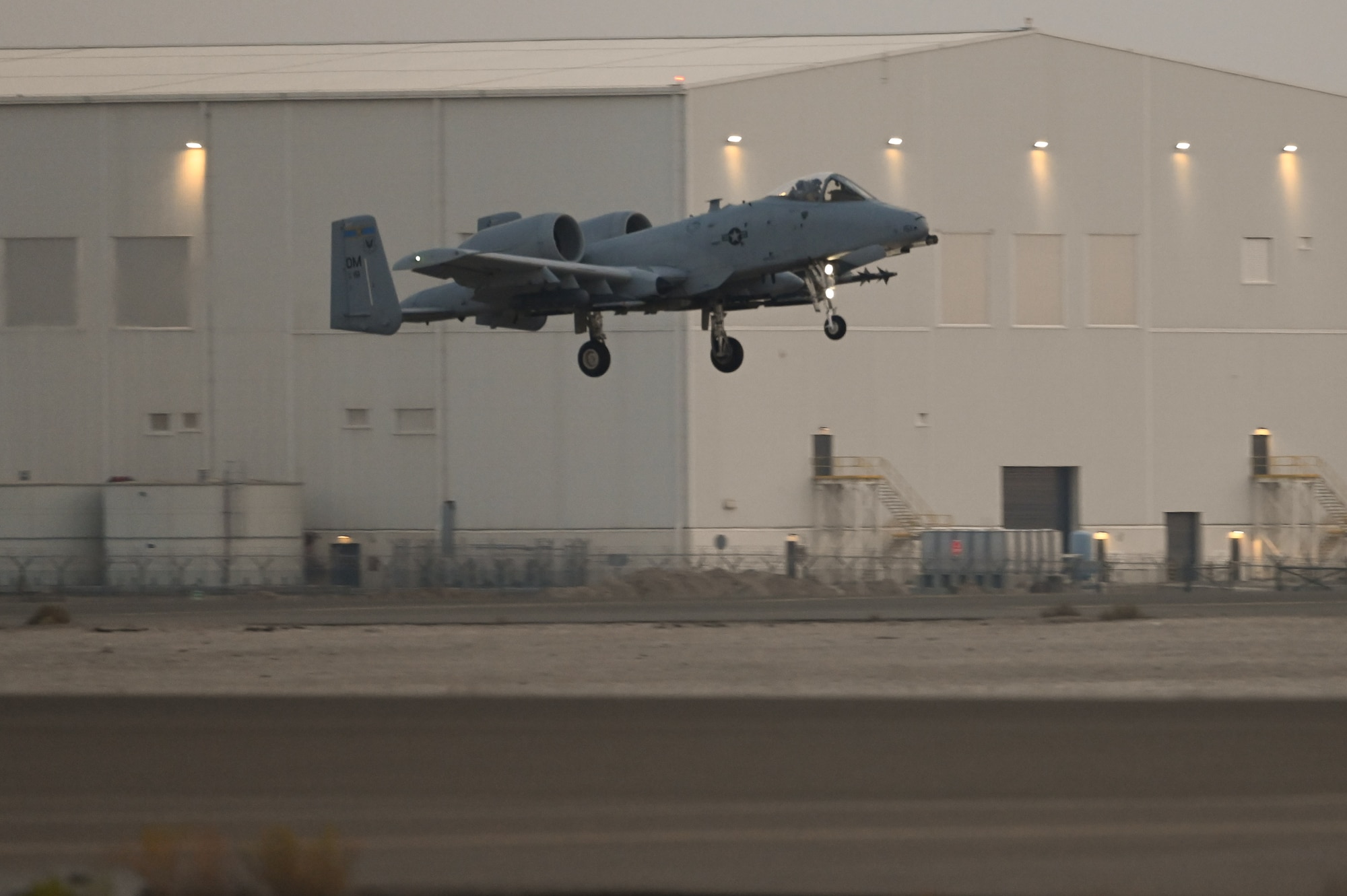 An A-10 pilot prepares to land at an undisclosed location.