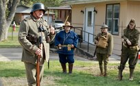 Illinois State Military Museum volunteer Bjorn Ganger of Tonica, Illinois, portrays a World War I German Infantry Soldier.