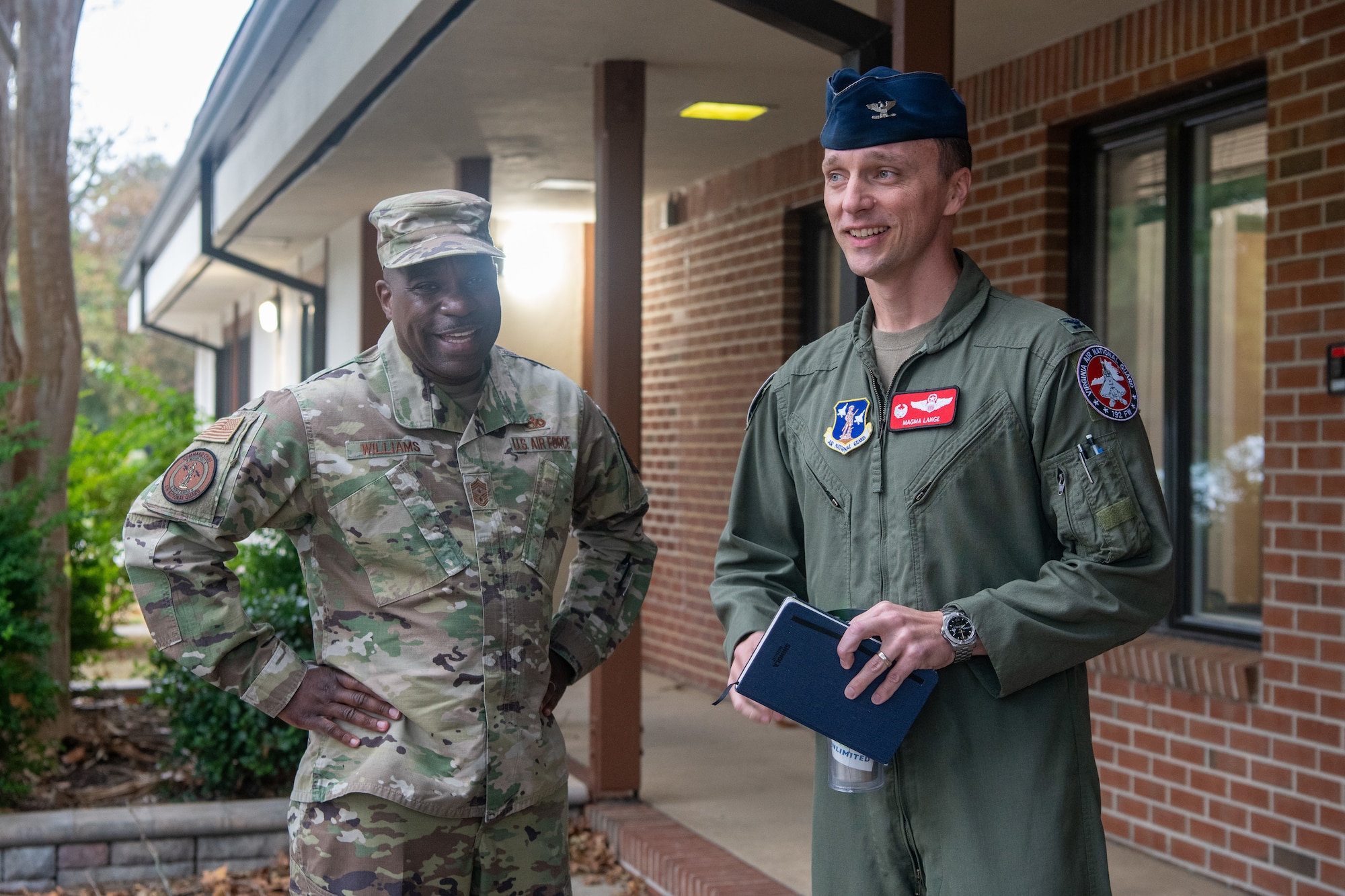 Chief Williams and Col Lange standing next to each other smiling.