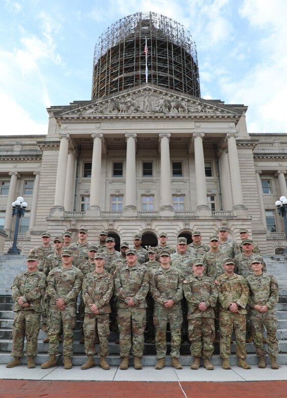 Governor Andy Beshear honored Soldiers from seven Kentucky National Guard units who served along the southwest border since 2020 at the Capitol Rotunda, Oct 26.