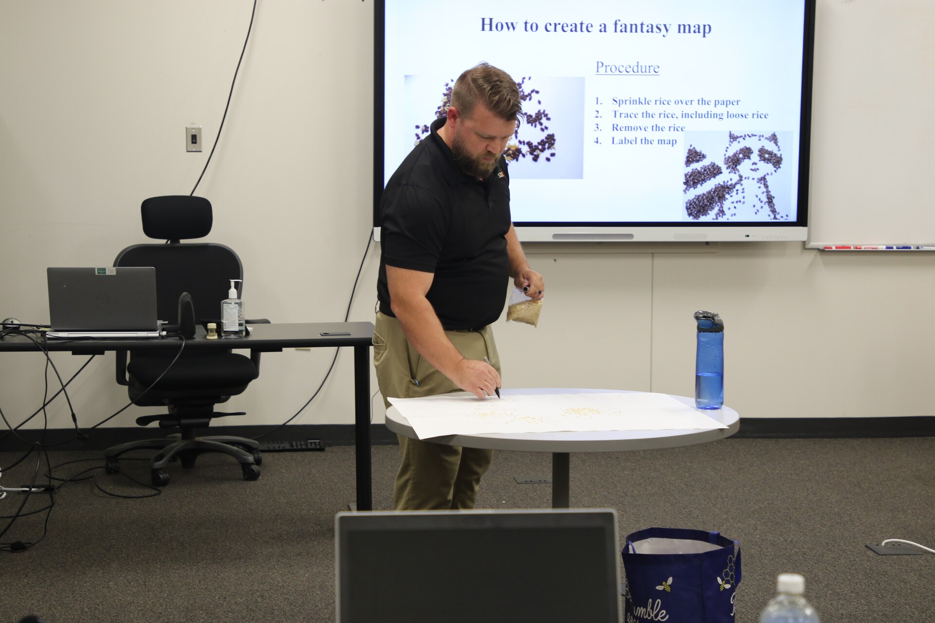 Mr. James Hardin, gives a block of instruction on how to make a fantasy map during the Instructor of the Year Competition. Soldiers from all three division under the 80th Training Command competed in the 80th Training Command’s Fiscal Year 24 Instructor of the Year Competition (IOY) on October 25 – 28, 2023.
