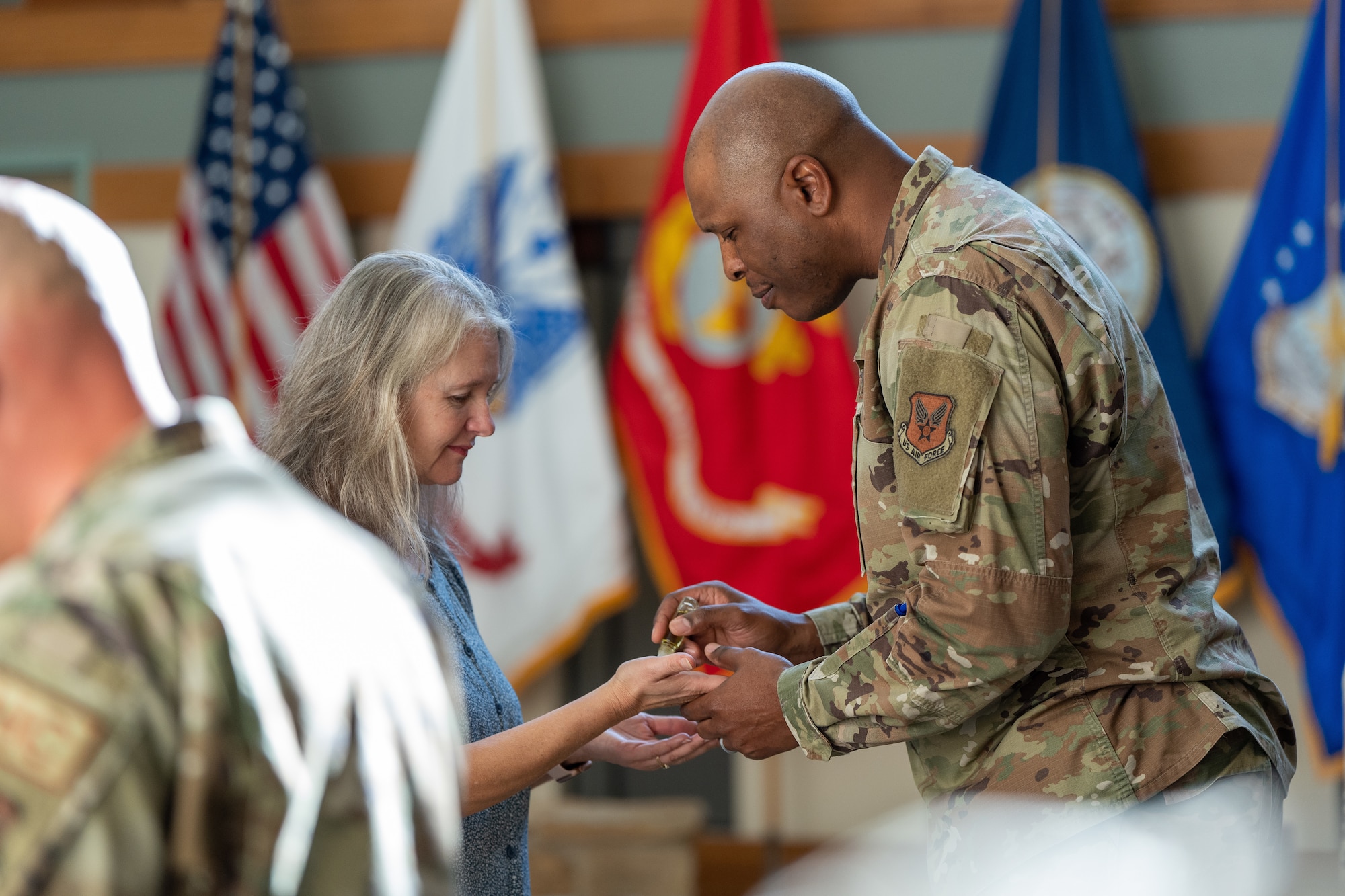 Hands being blessed in a ceremony