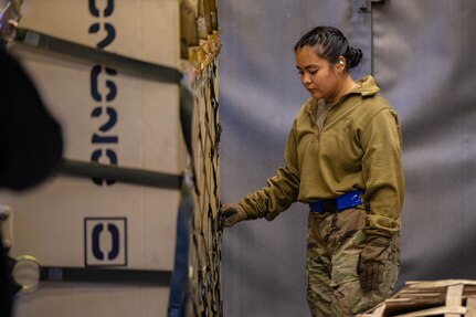 Photo of U.S. Air Force Airman loading cargo