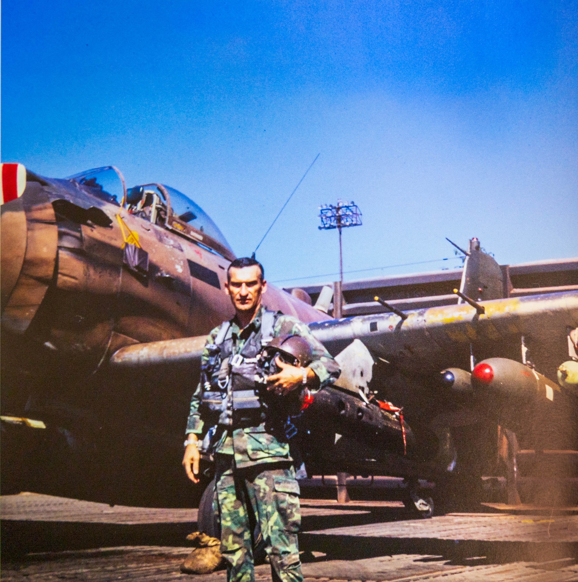 Retired U.S. Air Force Lt. Col. Richard Michaud, retired pilot, and squadron commander, poses for a photo.