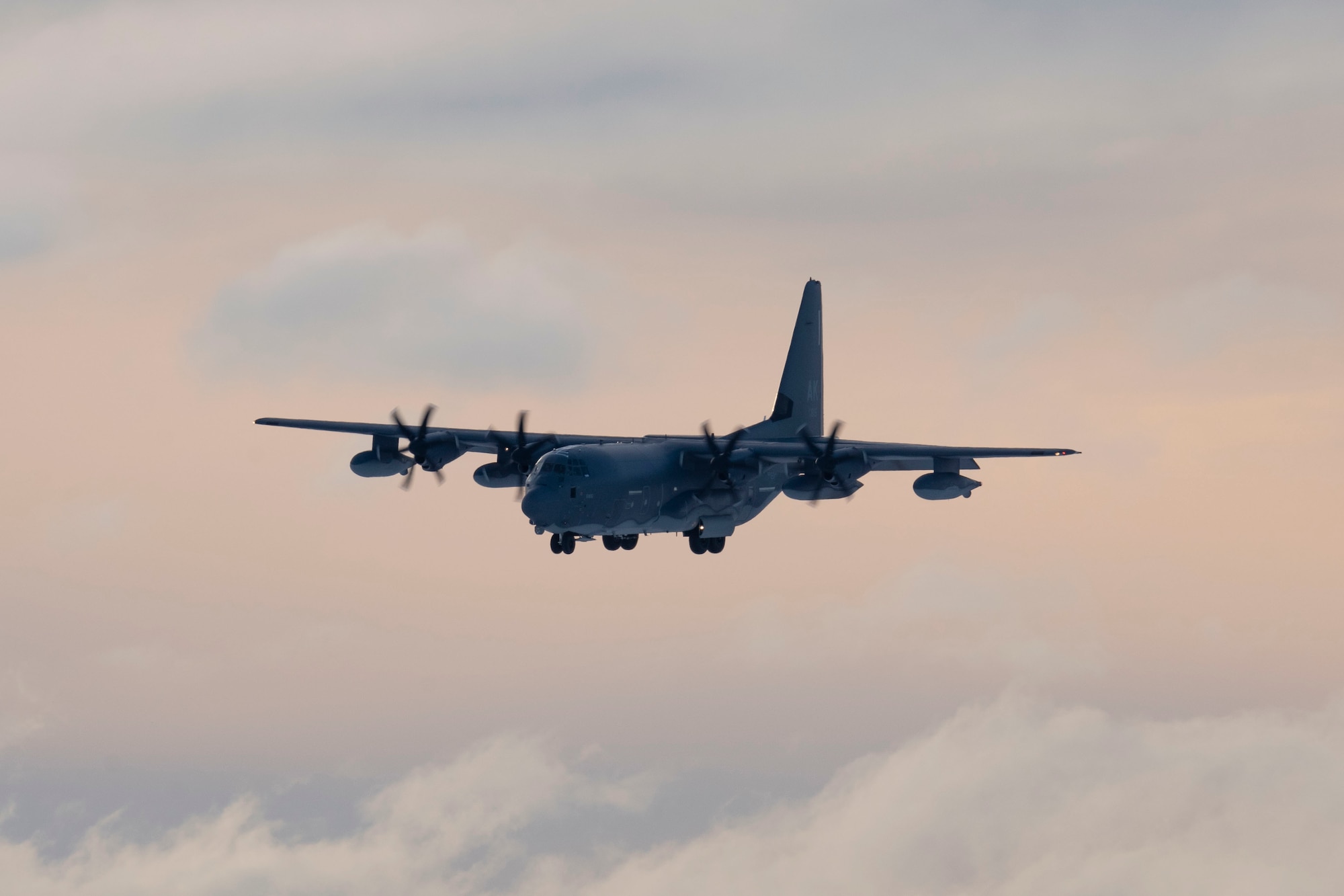 Photo of a C-130 preparing to land