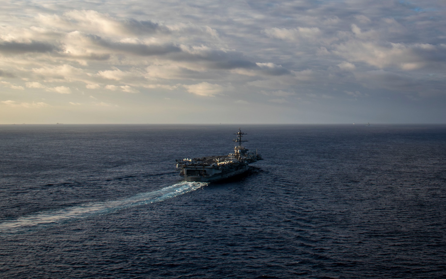 231110-N-TD381-1048 PHILIPPINE SEA (Nov. 10, 2023) Nimitz-class aircraft carrier USS Carl Vinson (CVN 70) transits the Pacific Ocean during Annual Exercise (ANNUALEX) 2023. ANNUALEX is a multilateral exercise conducted by naval elements of the Royal Australian, Royal Canadian, Japan Maritime Self-Defense Force, and U.S. navies to demonstrate naval interoperability and a joint commitment to a free and open Indo-Pacific. Vinson, flagship of Carrier Strike Group ONE, is deployed to the U.S. 7th Fleet area of operations in support of a free and open Indo-Pacific. (U.S. Navy photo by Mass Communication Specialist 3rd Class Isaiah Goessl)