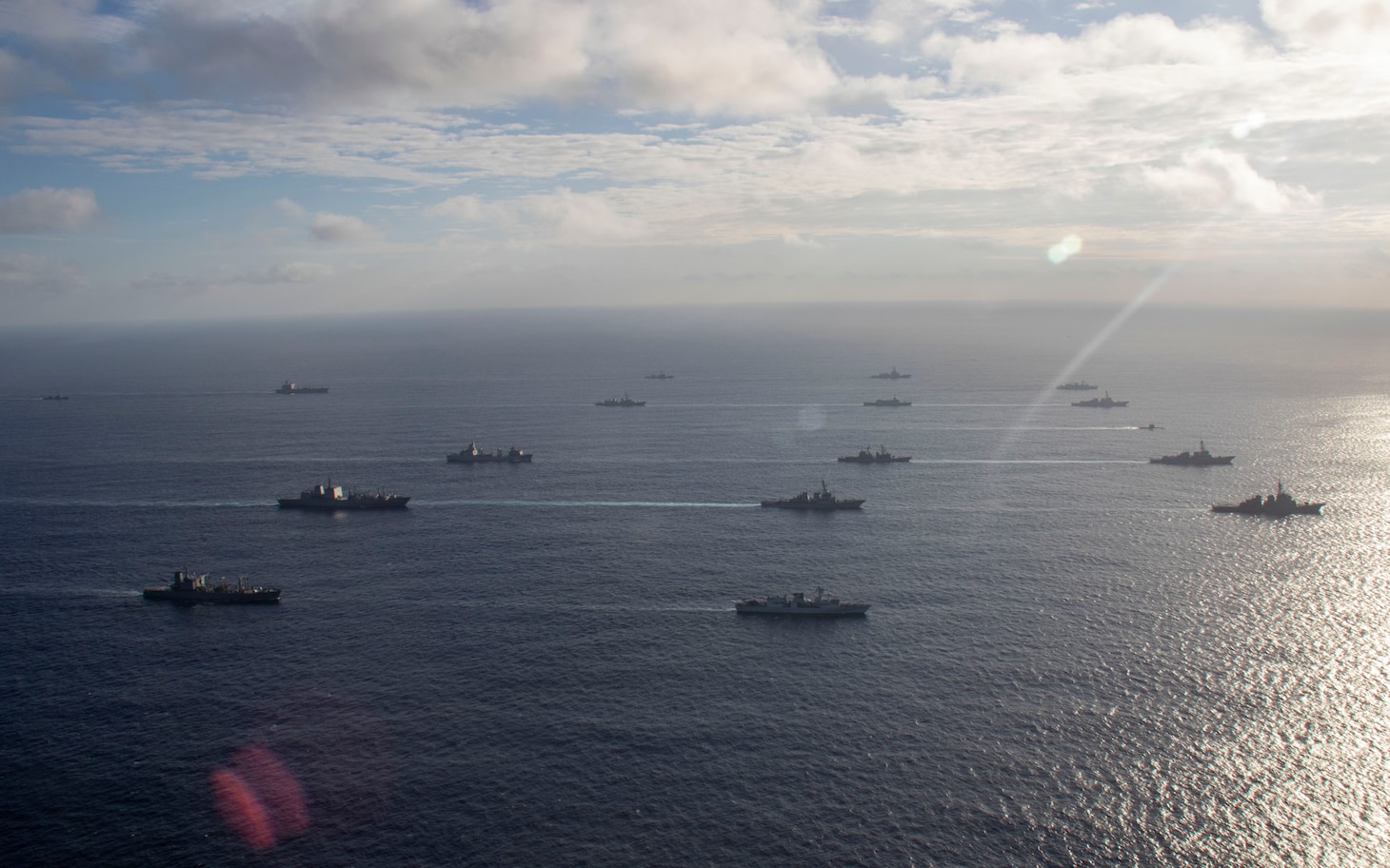 231110-N-TD381-1394 PHILIPPINE SEA (Nov. 10, 2023) Ships from the Japan Maritime Self-Defense Force, Royal Australian Navy, Royal Canadian Navy and United States Navy sail in formation during Annual Exercise (ANNUALEX) 2023. ANNUALEX is a multilateral exercise conducted by naval elements of the Royal Australian, Royal Canadian, Japan Maritime Self-Defense Force, and U.S. navies to demonstrate naval interoperability and a joint commitment to a free and open Indo-Pacific. Vinson, flagship of Carrier Strike Group ONE, is deployed to the U.S. 7th Fleet area of operations in support of a free and open Indo-Pacific. (U.S. Navy photo by Mass Communication Specialist 3rd Class Isaiah Goessl)
