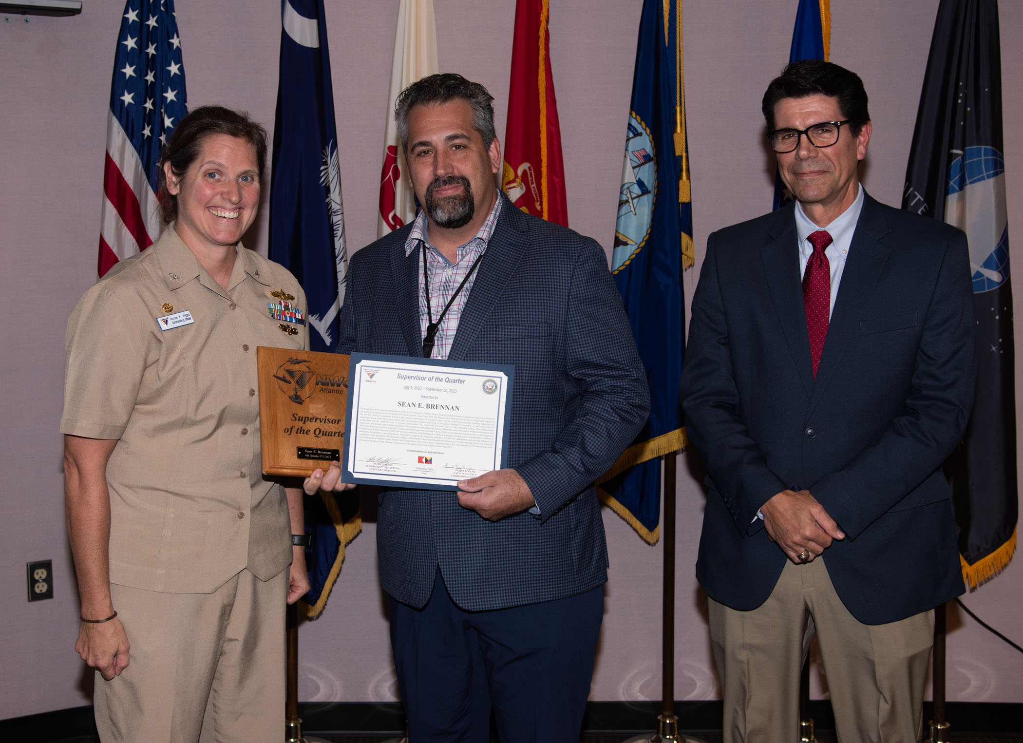 NIWC Atlantic's FY23 Q4 Awards Ceremony and All Hands at JB Charleston, NOLA and Hampton Roads VA on 2 Nov 2023.