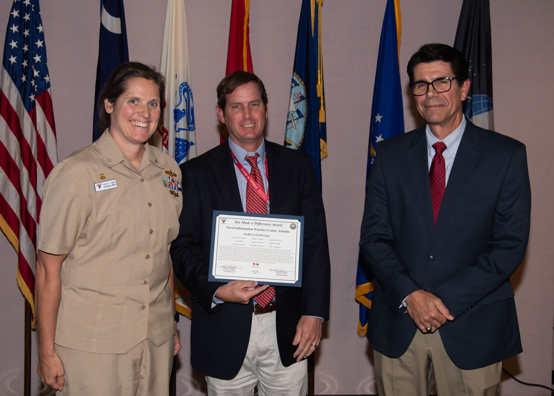 NIWC Atlantic's FY23 Q4 Awards Ceremony and All Hands at JB Charleston, NOLA and Hampton Roads VA on 2 Nov 2023.