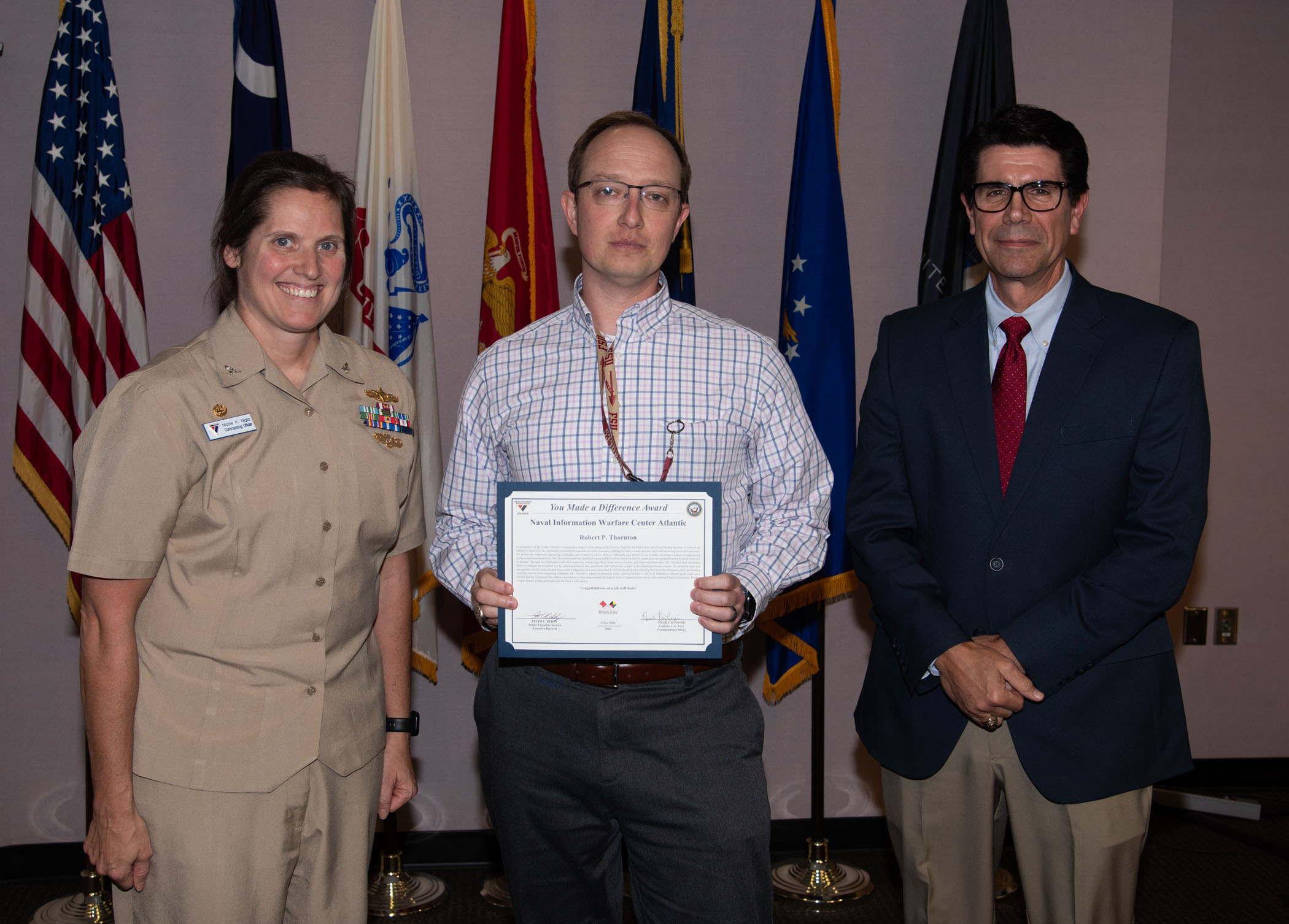 NIWC Atlantic's FY23 Q4 Awards Ceremony and All Hands at JB Charleston, NOLA and Hampton Roads VA on 2 Nov 2023.
