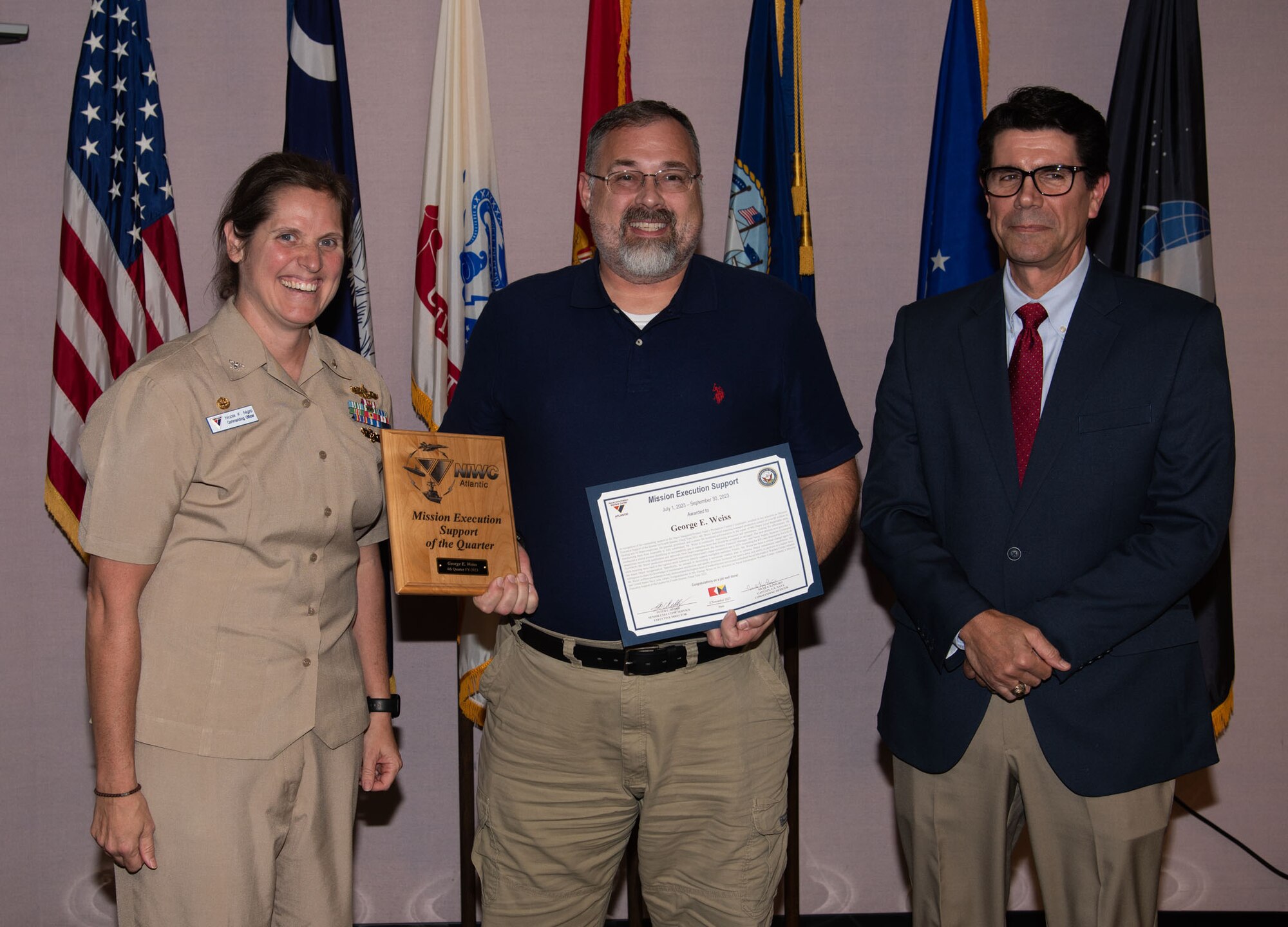 NIWC Atlantic's FY23 Q4 Awards Ceremony and All Hands at JB Charleston, NOLA and Hampton Roads VA on 2 Nov 2023.