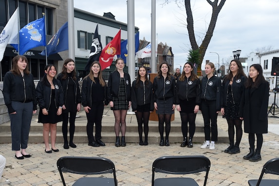 Members of the Barrington High School choir performed the ‘Star Spangled Banner’ at the Village of Barrington’s Veteran’s Day ceremony, November 10, 2023.