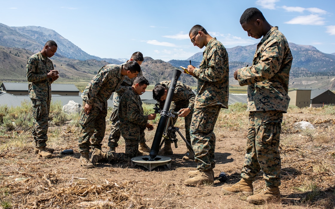 Force Multiplier | U.S. Marines with 1st Battalion, 24th Marine Regiment conduct mortar drills with an M252A1 81mm mortar at Mountain Warfare Training Center