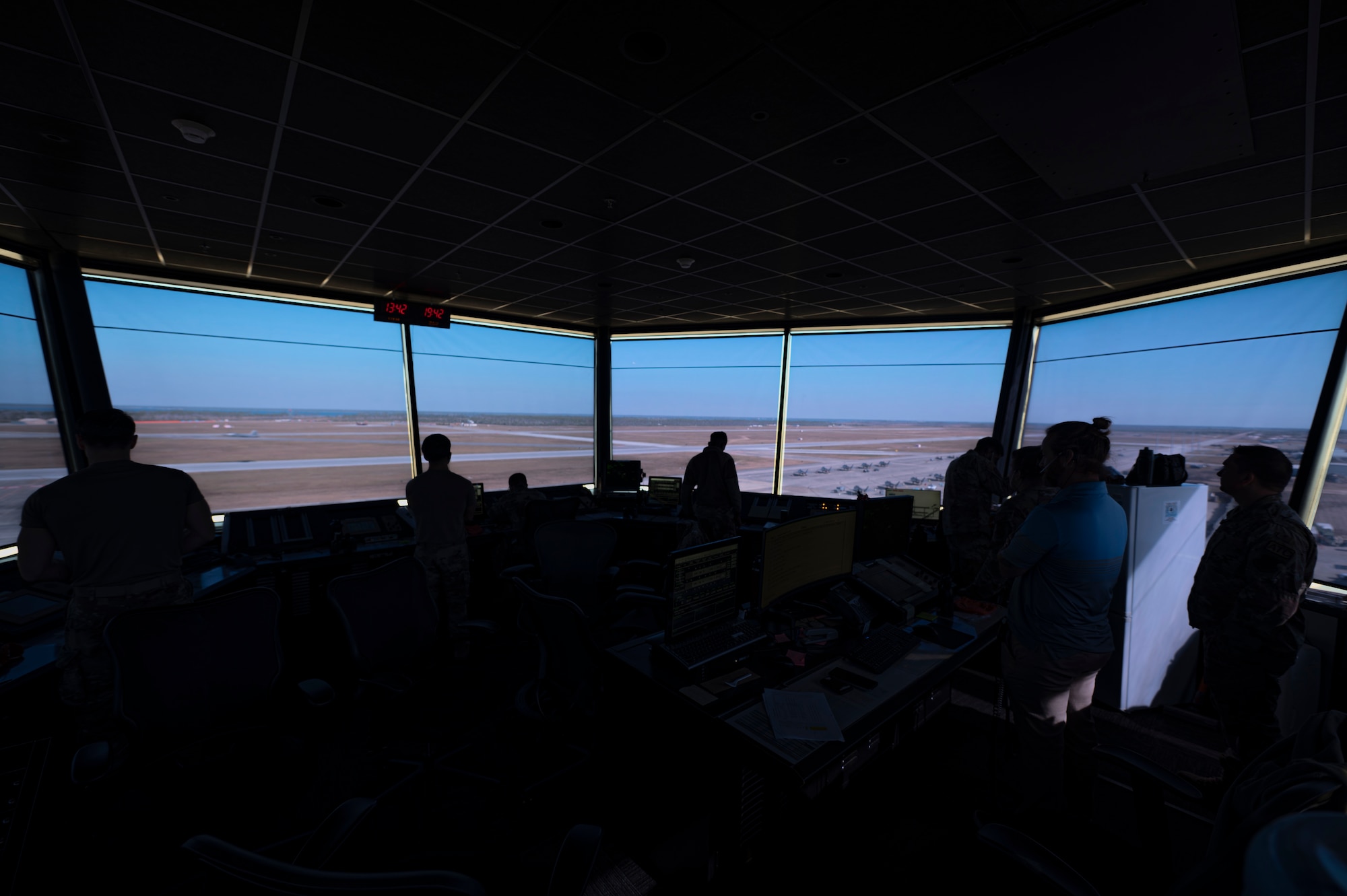 A view of the flight line from the tower