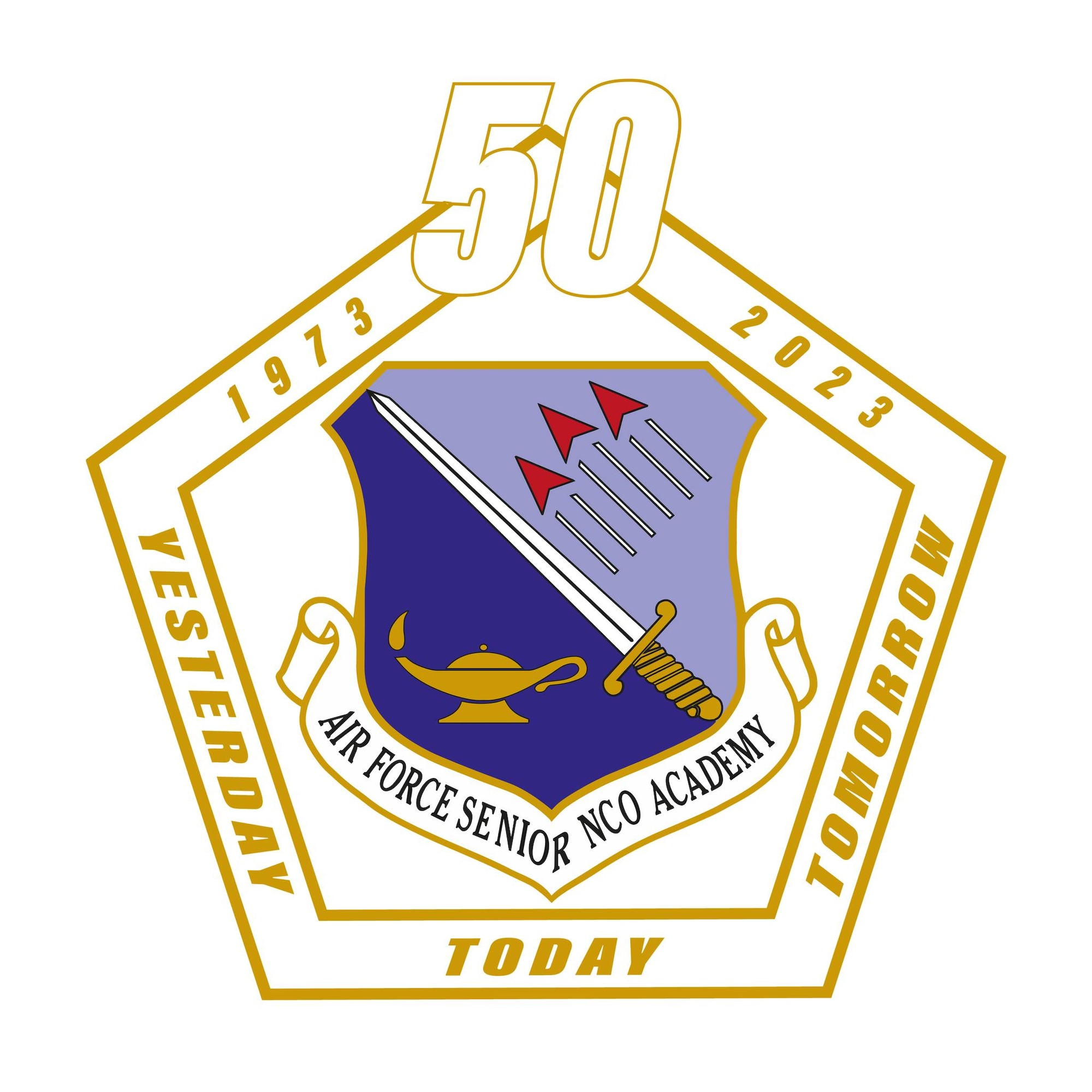 The Air Force Senior Noncommissioned Officer Academy 50th Anniversary shield. 
(U.S. Air Force File Photo)