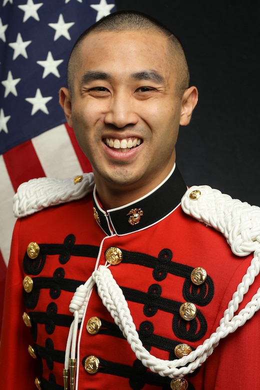 Staff Sergeant Isaac Mei, Communication Strategist with "The President's Own" United States Marine Band. Official portrait.