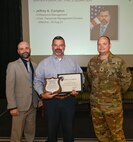 Photo of Jeff Compton receiving his award with Robert Lantka and Col Crocker