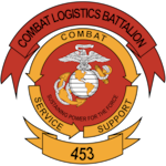 Logo designed to provide identity for Combat Logistics Battalion 453, 4th Marine Logistics Group, Marine Forces Reserve. The unit is headquartered in Aurora, Colorado.