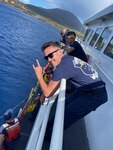 The USCGC Myrtle Hazard (WPC 1139) delivers the mayor of the Northern Mariana Islands and staff to Agrihan Island on Oct. 22, 2023. The crew completed a multifaceted patrol from Oct. 16 to Nov. 5, 2023, underscoring the U.S. Coast Guard's unwavering commitment to the community and partners in the Commonwealth of the Northern Mariana Islands (CNMI). During this period, the cutter's crew achieved several key objectives, including delivering vital donations and supplies and facilitating critical wellness checks in the wake of Typhoon Bolaven. (U.S. Coast Guard photo)