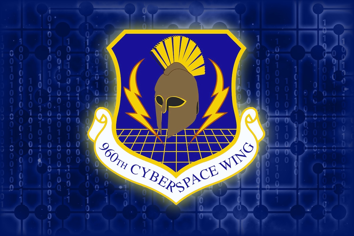 Graphic emblem of the 960th Cyberspace Wing, AFRC’s first and only cyberspace wing, consisting of 16 direct reporting units and 1,300 personnel. The missions of these units include defensive cyber-operations (DCO), combat communications, network operations, Initial Qualifications Training for cyber across seven weapons and dynamic support to offensive cyber operations.