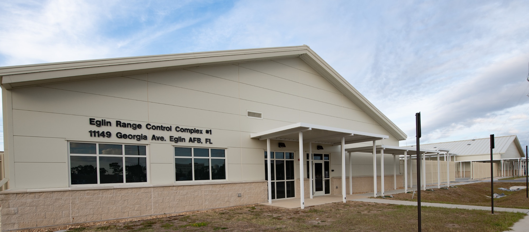 Two newly constructed buildings