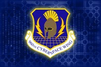 Graphic emblem of the 960th Cyberspace Wing, AFRC’s first and only cyberspace wing, consisting of 16 direct reporting units and 1,300 personnel. The missions of these units include defensive cyber-operations (DCO), combat communications, network operations, Initial Qualifications Training for cyber across seven weapons and dynamic support to offensive cyber operations.