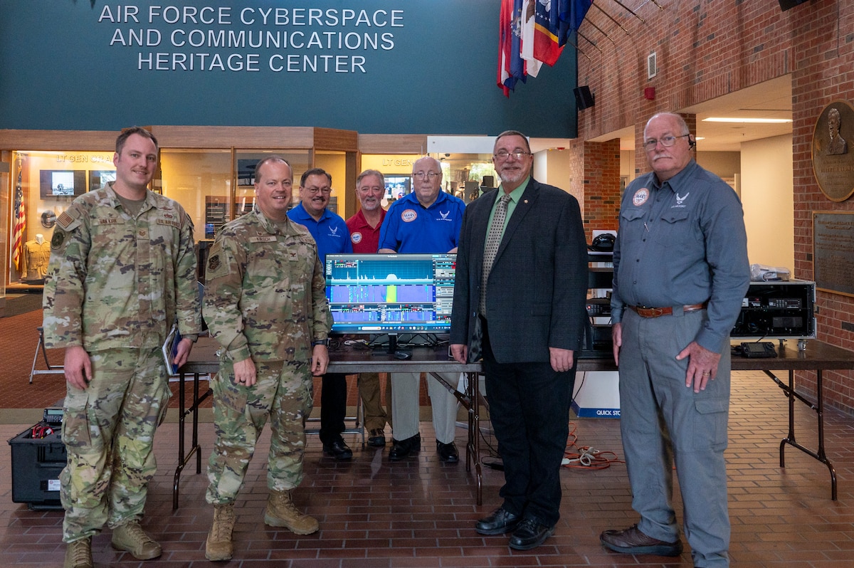 Photo with USAF Military Auxiliary Radio System members during the AFMARS 75th anniversary.