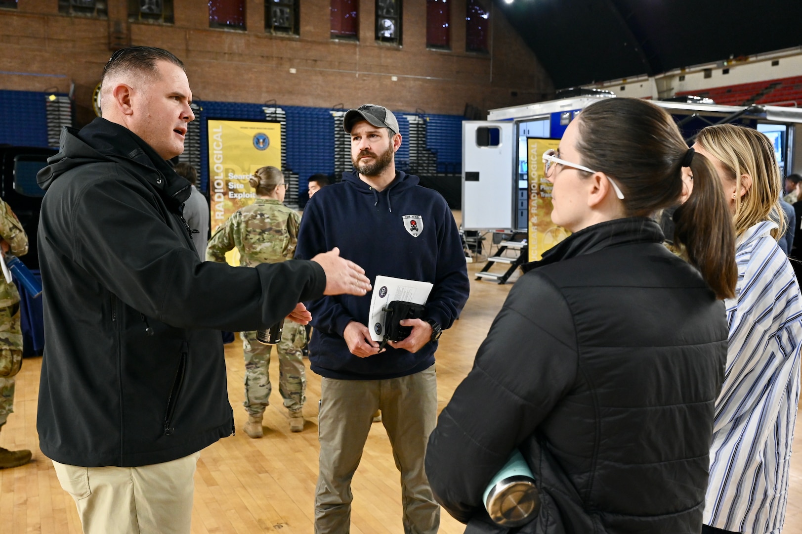 National Guard Bureau (NGB) J39 hosted a WMD-CST Capabilities Symposium allowing federal partners, state/local agencies, and civilian first responders to get an up-close look at the 33rd Weapons of Mass Destruction Civil Support Team (WMD-CST) at the D.C. Armory, Nov. 6, 2023. The team is able to deploy rapidly, respond to an incident within 90 minutes and assist local first-responders in determining the nature of a weapon of mass destruction or chemical, biological, radiological, nuclear, and explosive incidents. Earlier this year, the 33rd WMD-CST acquired a Vehicle-Mounted Radiological Detection System (VMRDS). (U.S. Air National Guard photo by Master Sgt. Arthur Wright)