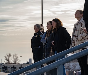 Students of the Community Leadership Institute get a tour at Minot Air Force Base, North Dakota, Nov. 15, 2023. Team Minot hosts tours to increase community leaders’ awareness and understanding of Minot AFB’s role in national security. (U.S. Air Force photo by Airman 1st Class Alyssa Bankston)