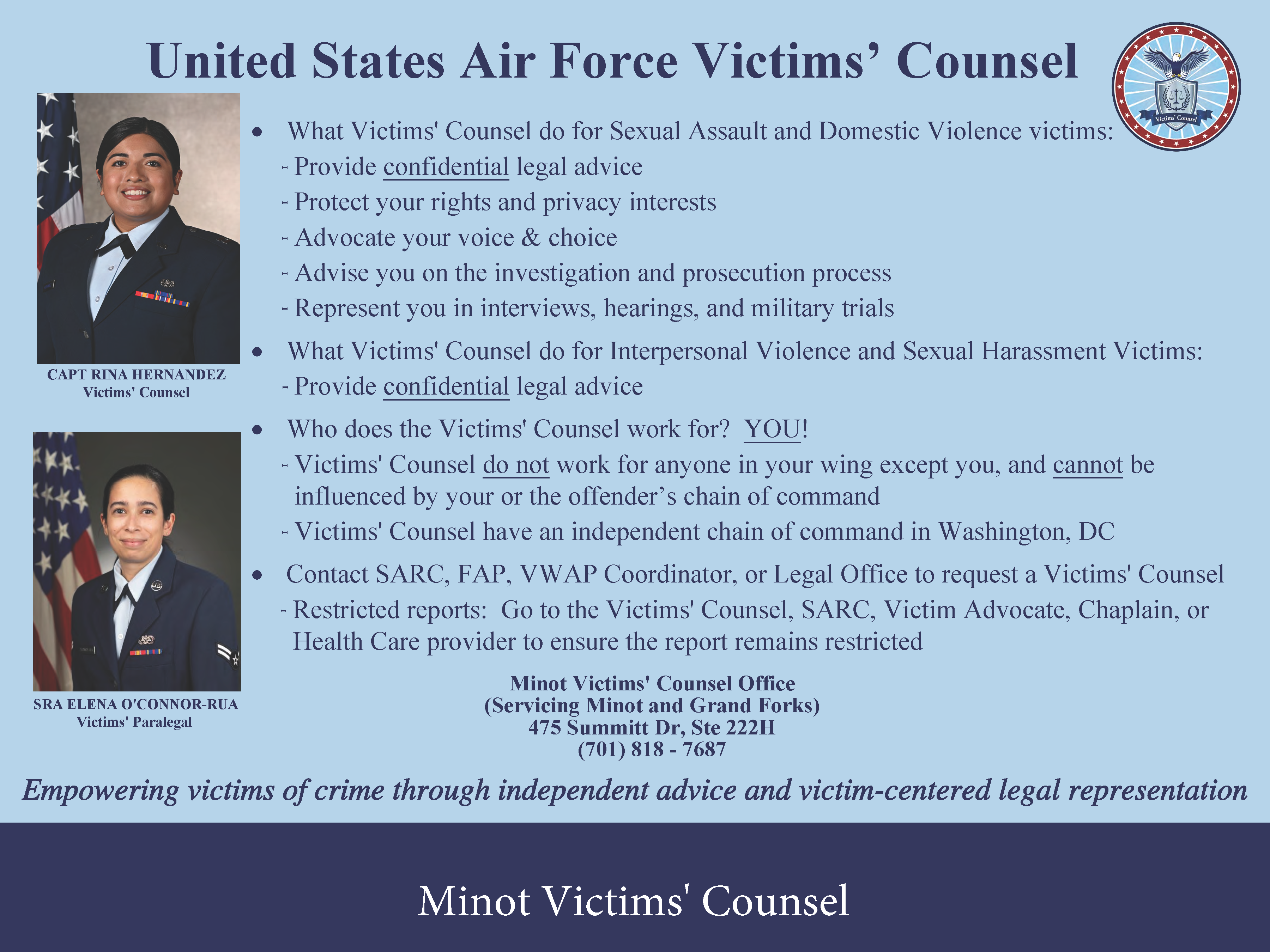 Victims’ Counsel provide support and justice > Kirtland Air Force Base