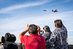 People look at plane.