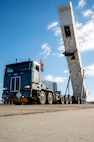 A Transporter Erector retracts during a training exercise at Minot Air Force Base, North Dakota, Nov. 16, 2023. The Transporter Erector is used to lower the Minute Man III, into one of many missile silos around Minot AFB’s area of responsibility. (U.S. Air Force photo by Airman 1st Class Alexander Nottingham)