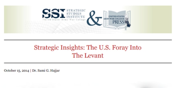Cover for Strategic Insights: The U.S. Foray Into The Levant