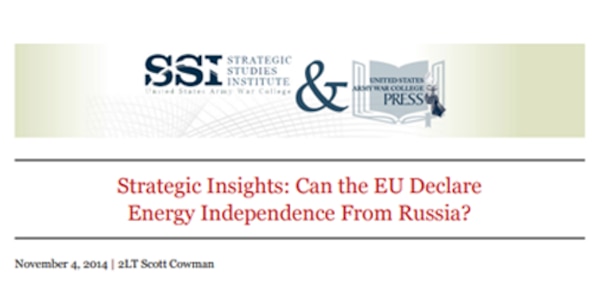 Cover for Strategic Insights: Can the EU Declare Energy Independence From Russia?