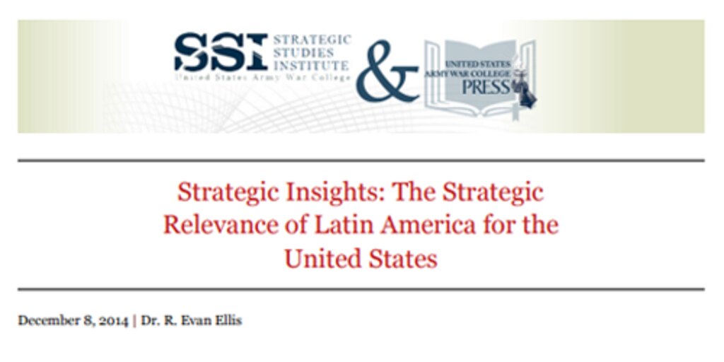 Cover for Strategic Insights: The Strategic Relevance of Latin America for the United States