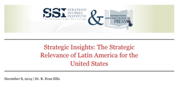 Cover for Strategic Insights: The Strategic Relevance of Latin America for the United States