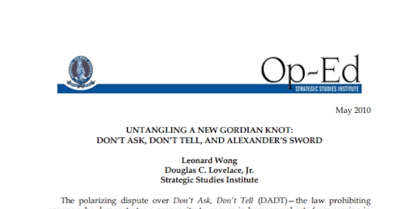 Cover for Untangling a New Gordian Knot: Don't Ask, Don’t Tell, and Alexander’s Sword