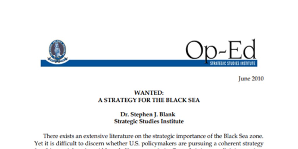 Cover for Wanted: A Strategy for the Black Sea