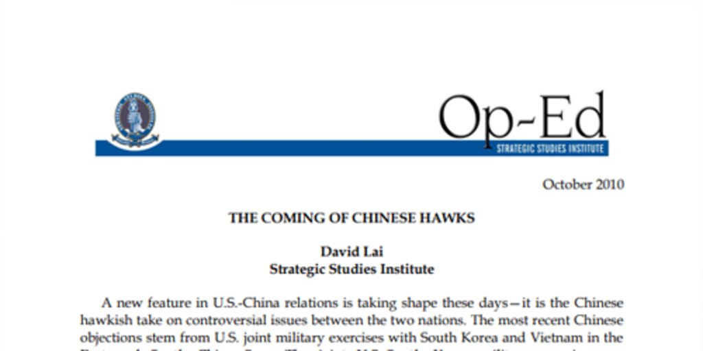 Cover for The Coming of Chinese Hawks