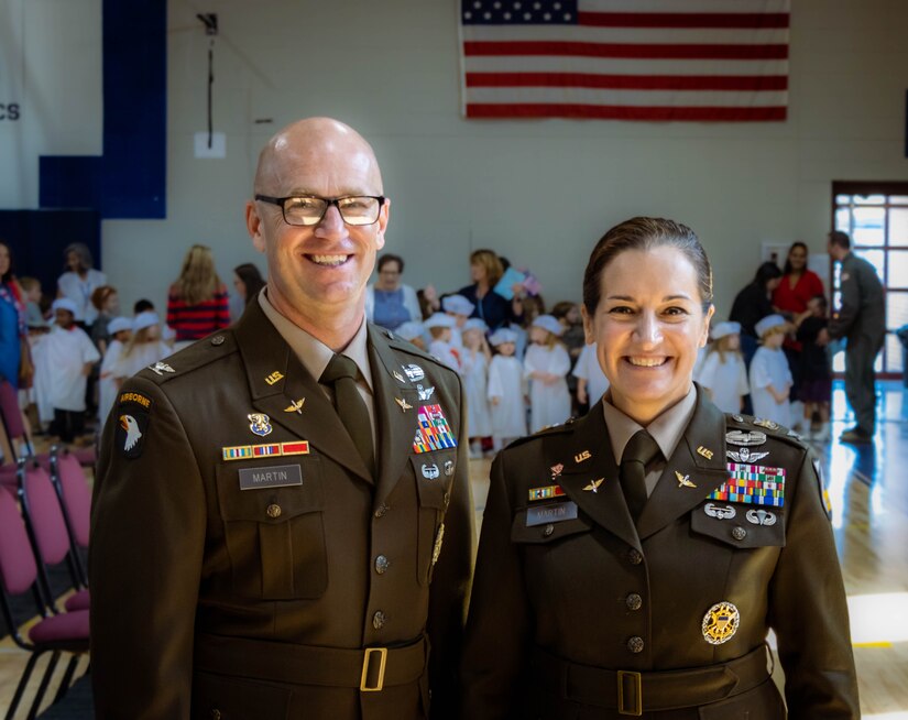 Two Soldiers posed for a photo.