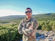 U.S. Army Capt. Luis Antonio Rivera, 9th Expeditionary Bomb Squadron ground liaison officer, poses for a photo during a joint exercise. The GLO is responsible for facilitating communication between ground units and air support. (U.S. Air Force photo by Capt. Jaclyn Sumayao)