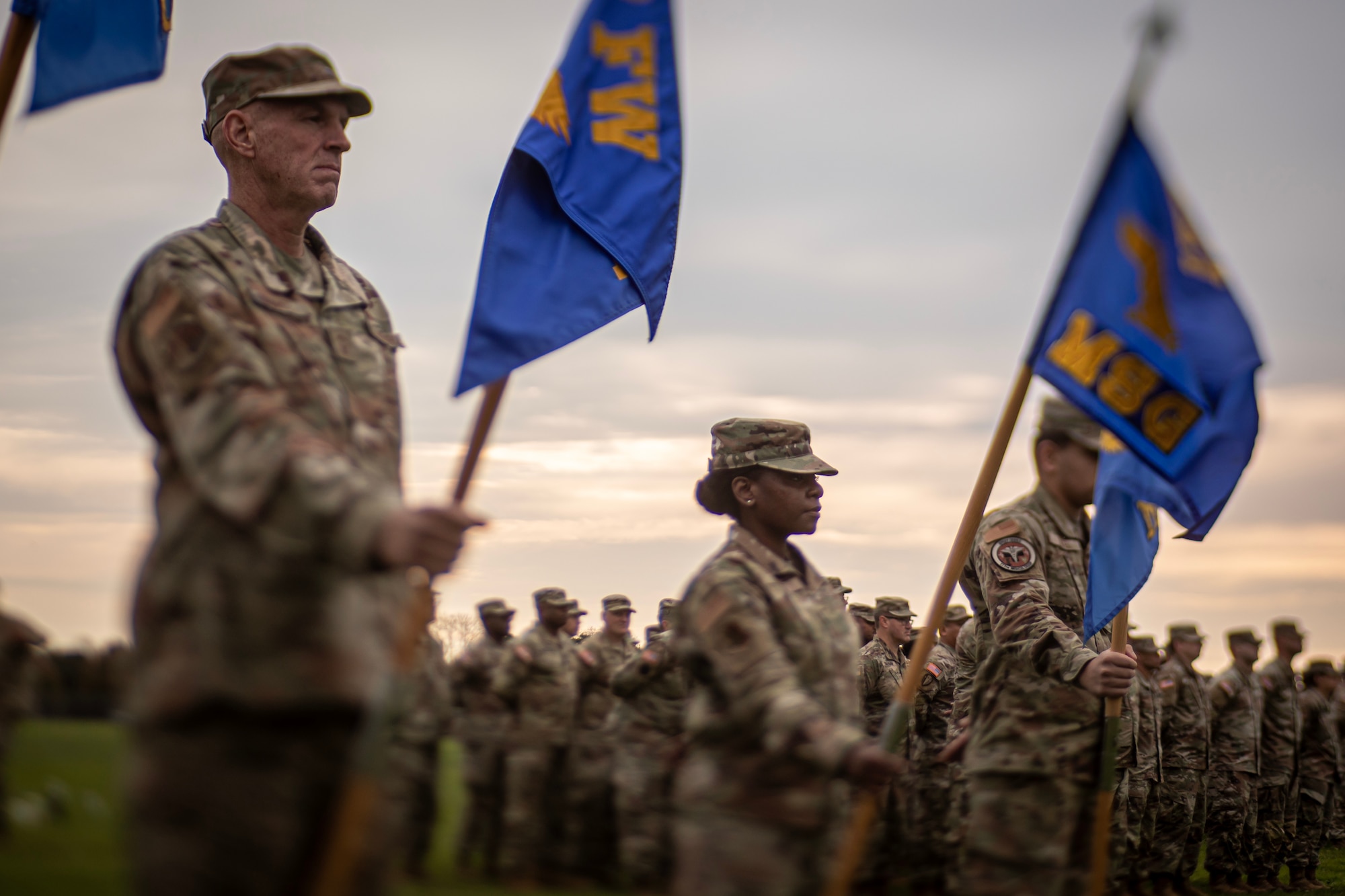 U.S. Air Force Airmen with the New Jersey Air National Guard's 177th Fighter Wing practice for the 2023 New Jersey National Guard Military Review at the National Guard Training Center in Sea Girt, New Jersey, Oct. 29, 2023. (New Jersey Air National Guard photo by Senior Master Sgt. Matt Hecht)