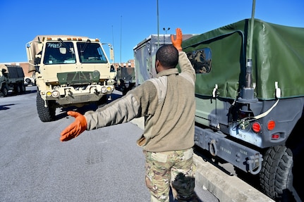 Dozens of wheeled vehicle mechanics (91B) keep tactical vehicles operational at the District of Columbia National Guard’s Combined Support Maintenance Shop at Joint Base Anacostia-Bolling (JBAB), Oct. 21, 2023. Four maintenance shops ensure mechanics are technically sound in maintenance and recovery to fulfill mission requirements. Vehicles include Medium Tactical Vehicles (MTV), Light Medium Tactical Vehicles (LMTV), High Mobility Multipurpose Wheeled Vehicles (HMMWV), and Mine Resistant Ambush Protected All-Terrain Vehicles (M-ATV). (U.S. Air National Guard photo by Master Sgt. Arthur Wright)