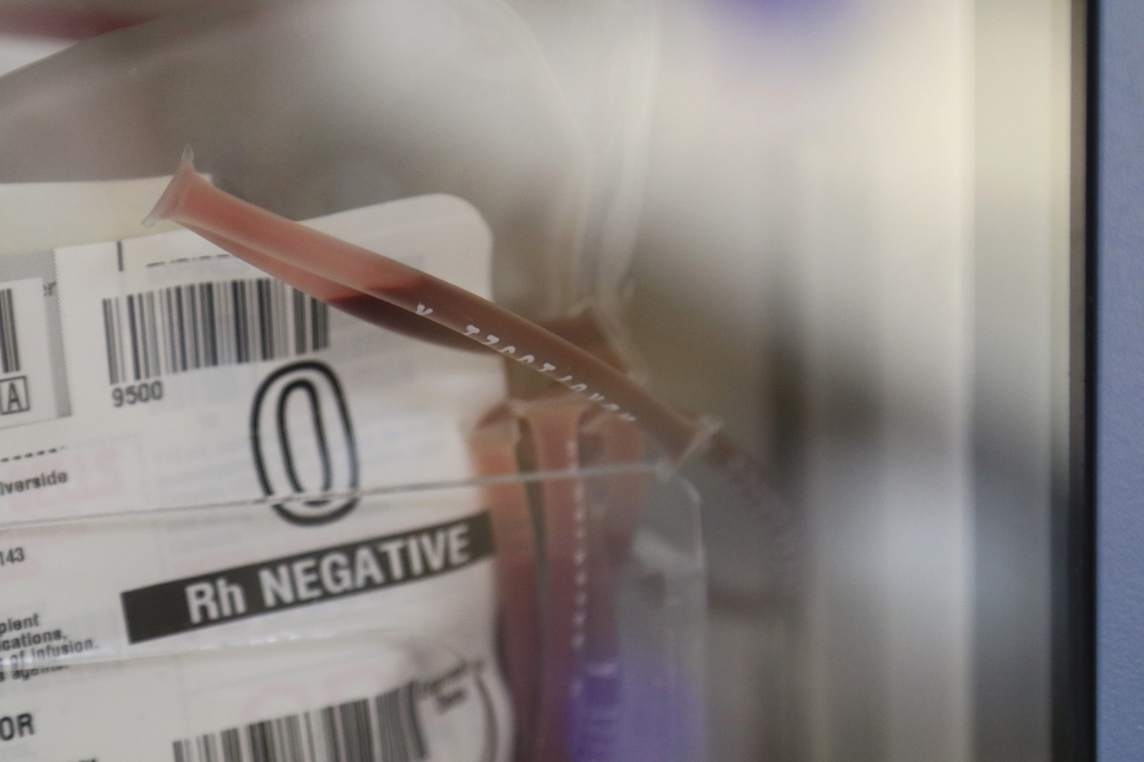 Closeup image of a blood bag