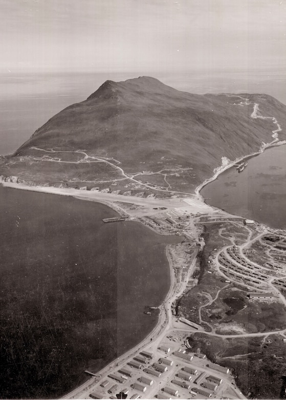 Located near the base of Mount Ballyhoo, Dutch Harbor Naval Air Station served as a central hub of military activity on Amaknak Island during World War II.